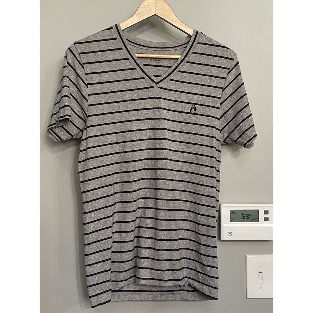 Hush Puppies Striped Cotton Short Sleeve VNeck‎ Womens Large EUC